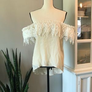 STONE COLD FOX Off shoulder lace top